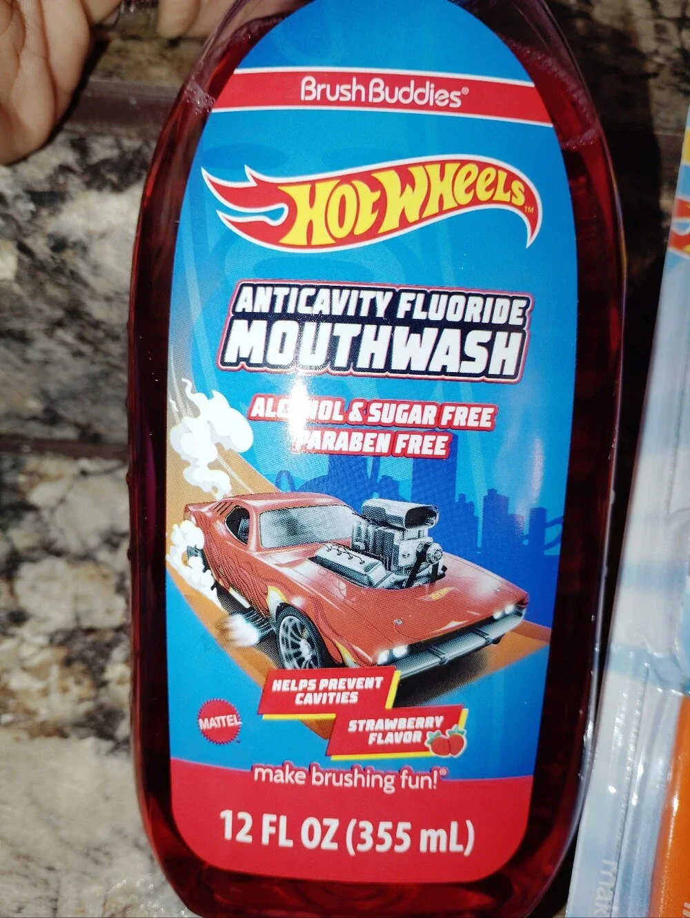 BrushBuddies Hot Wheels Kids Mouthwash & 2-Pack Toothbrushes - Red & Blue